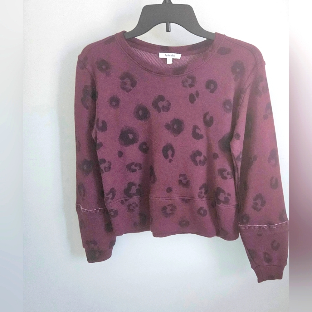 Splendid Leopard Burgundy Sweatshirt